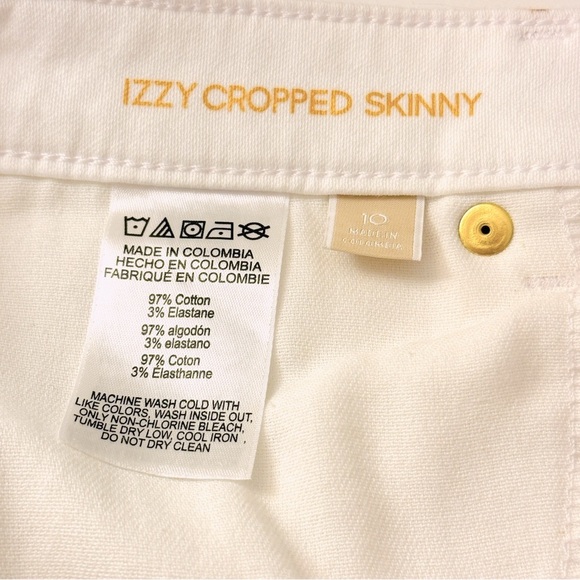 MICHAEL KORS Cropped Skinny White Jeans Sz 10 NWT - Picture 8 of 11